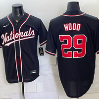 Men's Washington Nationals James Wood #29 Black Replica Player Jersey