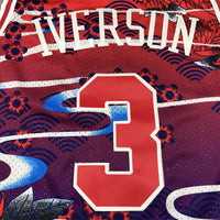 Men's Philadelphia 76ers Allen Iverson #3 Year of Rabbit Edition Hardwood Classics Swingman Jersey1