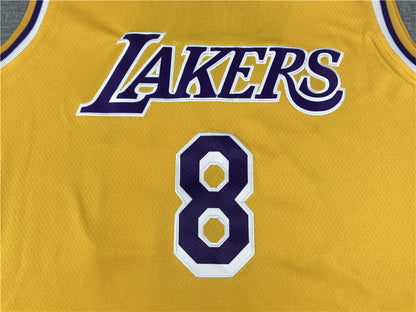 Men's Los Angeles Lakers Kobe Bryant #8-24 Yellow Swingman Player Jersey1