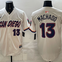Men's San Diego Padres Manny Machado #13 Cream Limited Player Jersey