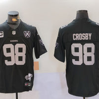 Men's Las Vegas Raiders Maxx Crosby #98 Black 2024 Vapor F.U.S.E. Limited Jersey1