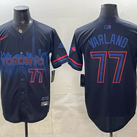 Men's Toronto Blue Jays Louis Varland #77 Black 2024 City Connect Limited Player Jersey