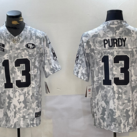 Men's San Francisco 49ers Brock Purdy #13 Arctic Camo 2024 Salute to Service Limited Jersey1