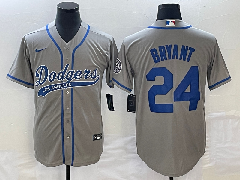 Men's Los Angeles Dodgers Kris Bryant #24 Gray Player Jersey1 Joint Edition