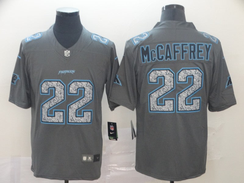 Men's Carolina Panthers Christian McCaffrey #22 Gray Game Player Jersey1