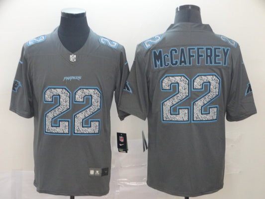 Men's Carolina Panthers Christian McCaffrey #22 Gray Game Player Jersey1