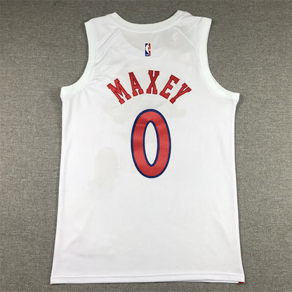 Men's Philadelphia 76ers Tyrese Maxey #0 White 2022/23 Swingman Jersey1 - City Edition
