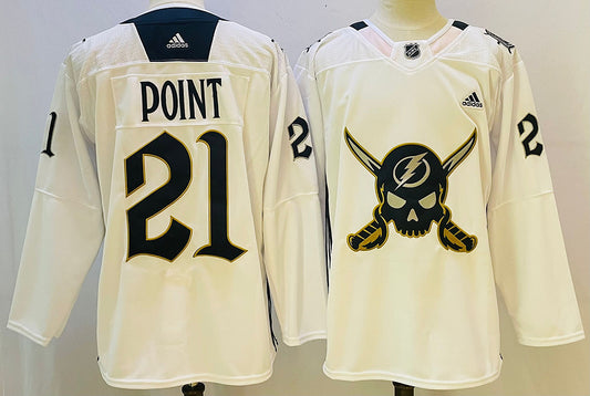 Men's Tampa Bay Lightning Brayden Point #21 White Game Jersey1