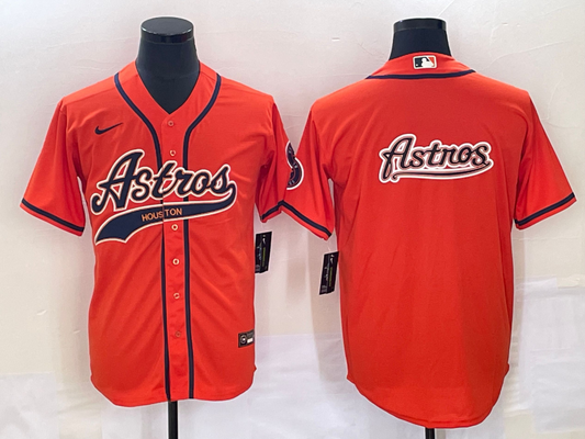 Men's Houston Astros Orange Replica Team Jersey1 Joint Edition