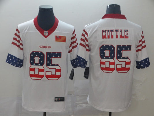 Men's San Francisco 49ers George Kittle #85 White Team Game Jersey1