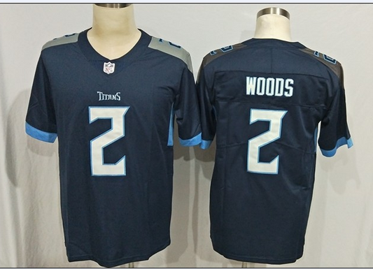 Men's Tennessee Titans Robert Woods #2 Navy Game Jersey1