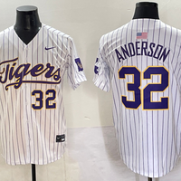 Men's LSU Tigers Kade Anderson #32 White Replica Player Jersey