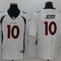 Men's Denver Broncos Jerry Jeudy #10 White Game Jersey1