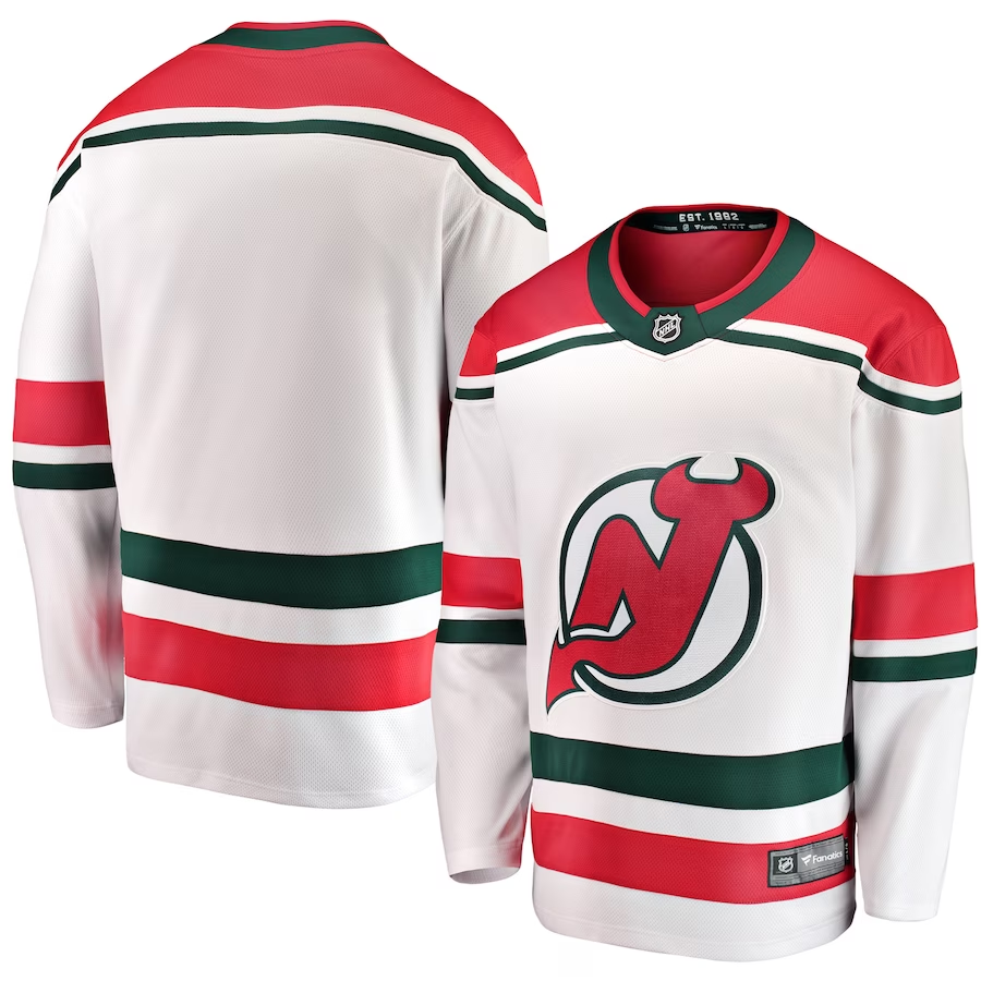 Men's New Jersey1 Devils White Alternate Breakaway Blank Player Jersey1