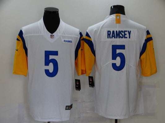 Men's Los Angeles Rams Jalen Ramsey #5 White Legend Jersey1