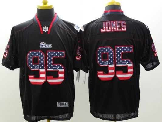 Men's New England Patriots Chandler Jones #95 Black Player Game Jersey1