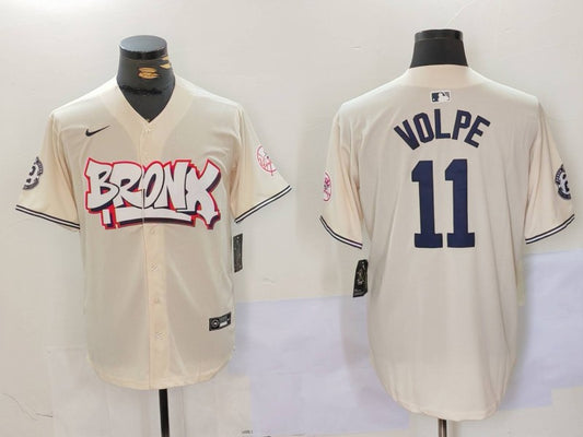 Men's New York Yankees Anthony Volpe #11 Cream Limited Player Jersey1
