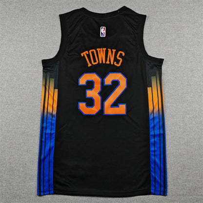 Men's New York Knicks Karl-Anthony Towns #32 Black Swingman Jersey - Statement Edition