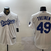 Men's Los Angeles Dodgers Blake Treinen #49 White Home Replica Player Jersey1
