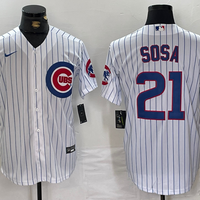 Men's Chicago Cubs Sammy Sosa #21 White Replica Baseball Jersey1