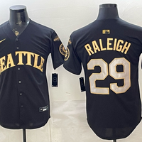 Men's Seattle Mariners Cal Raleigh #29 Black Limited Player Jersey