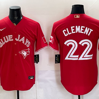 Men's Toronto Blue Jays Ernie Clement #22 Red Canada Day Replica Jersey