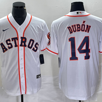 Men's Houston Astros Mauricio Dubon #14 White Home Replica Player Jersey1