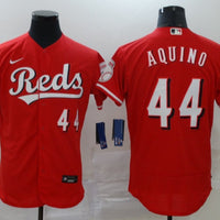 Men's Cincinnati Reds Aristides Aquino #44 Red Replica Baseball Jersey1