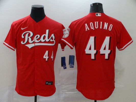 Men's Cincinnati Reds Aristides Aquino #44 Red Replica Baseball Jersey1
