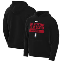 Men's Portland Trail Blazers Black 2022/23 Spotlight On-Court Practice Performance Pullover Hoodie