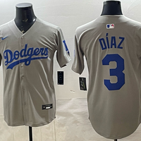 Men's Los Angeles Dodgers Edwin Diaz #3 Gray Road Replica Jersey