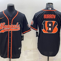 Men's Cincinnati Bengals Joe Burrow #9 Black Fashion Player Jersey1