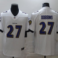 Men's Baltimore Ravens J.K. Dobbins #27 White Game Jersey1