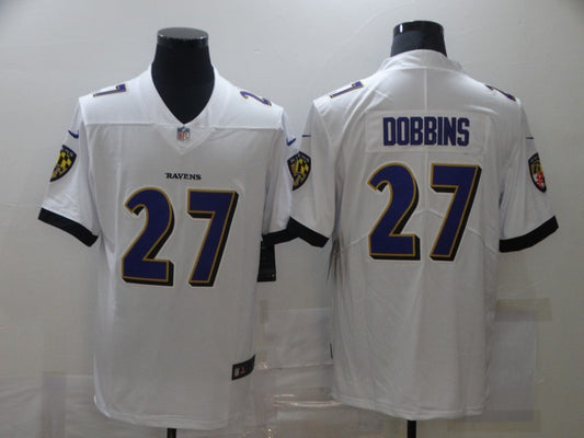 Men's Baltimore Ravens J.K. Dobbins #27 White Game Jersey1