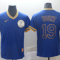 Men's Milwaukee Brewers Robin Yount #19 MLB Blue Player Jersey1