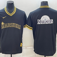 Men's Seattle Mariners Black Replica Team Jersey1