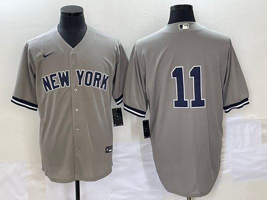 Men's New York Yankees Anthony Volpe #11 Gray Replica Player Name Jersey1