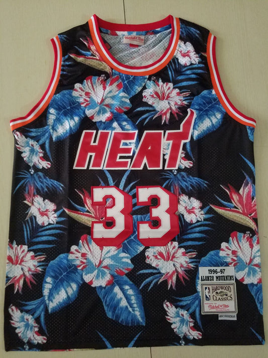 Men's Miami Heat Alonzo Mourning 1996-97 Hardwood Classics Swingman Jersey1