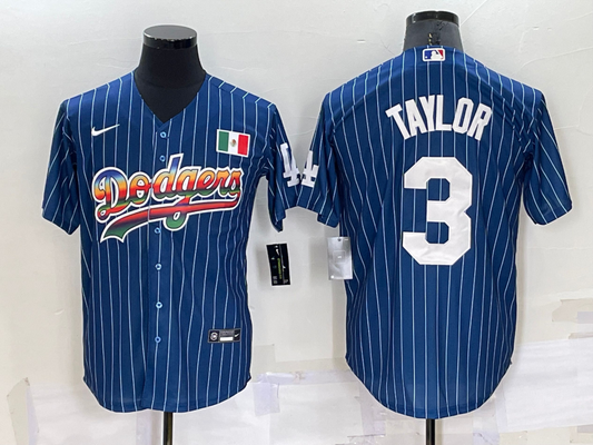 Men's Los Angeles Dodgers Chris Taylor #3 Blue Authentic Game Jersey1