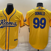 Men's Los Angeles Rams Aaron Donald #99 Yellow Game Jersey1 Joint Edition