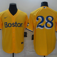 Men's Boston Red Sox J.D. Martinez #28 Gold City Connect Replica Player Jersey1