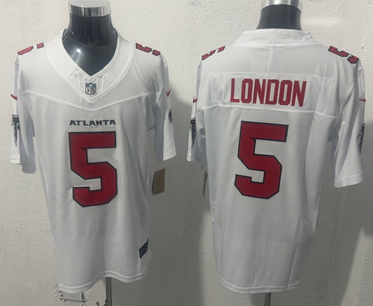 Men's Atlanta Falcons Drake London #5 White Game Player Jersey