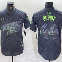 Men's Tampa Bay Rays Ryan Pepiot #44 Charcoal 2024 City Connect Limited Player Jersey1