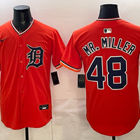 Men's Detroit Tigers Shelby Miller #48 Orange Replica Player Jersey