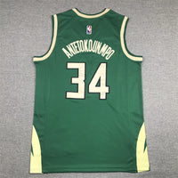 Men's Milwaukee Bucks Giannis Antetokounmpo #34 Green Swingman Jersey1