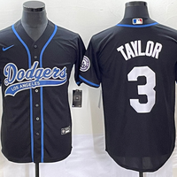 Men's Los Angeles Dodgers Chris Taylor #3 Black Player Jersey1 Joint Edition