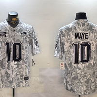 Men's New England Patriots Drake Maye #10 Arctic Camo 2024 Salute to Service Limited Jersey1