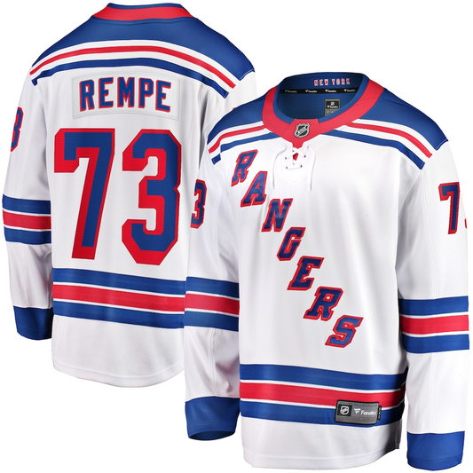 Men's New York Rangers Matt Rempe #73 Fanatics White Away Breakaway Player Jersey