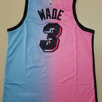 Men's Miami Heat Dwyane Wade #3 Pink/Blue Swingman Player Jersey1