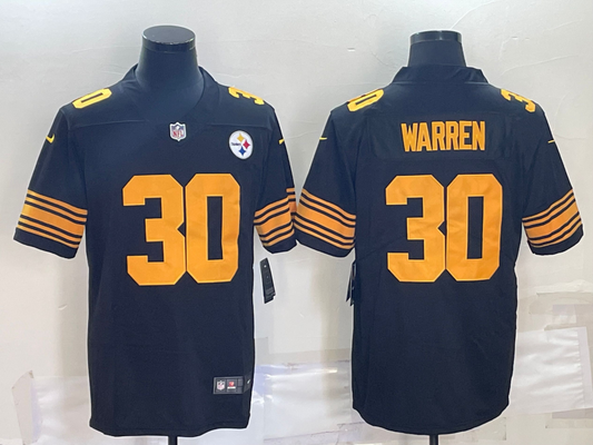 Men's Pittsburgh Steelers Jaylen Warren #30 Black Vapor F.U.S.E. Limited Jersey1